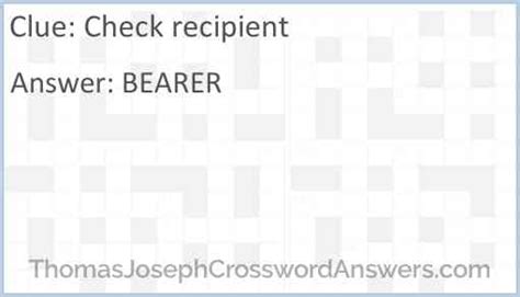 check recipient crossword|check recipient 6 letters.